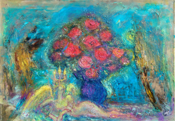 Лескова Нина Алексеевна. Вновь забытый образ вырастает. Холст, масло. 50х70. 2004. Авторское собрание.