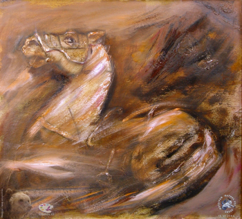Лескова Нина Алексеевна. Знамение. Картон, масло. 48х53. 1991-1993. Авторское собрание.