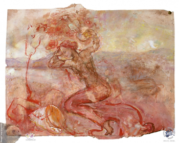 Лескова Нина Алексеевна. Из серии `В осенних снах`. Бумага, масло. 39х50. 2007. Авторское собрание.