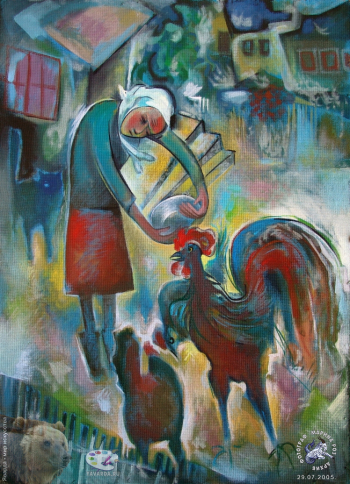 Лолаев Арнольд Георгиевич. Мариванна. Оргалит, масло. Авторское собрание.