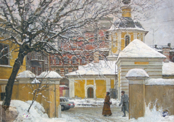 Лапин Игорь Витальевич. Московский переулок. Холст, масло. 50х70. 2001. Авторское собрание.
