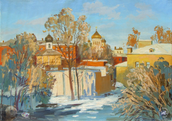 Первые дни весны. Вид с Крымского моста.
