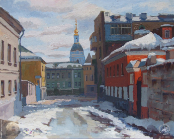 Последний снег. Яузский бульвар.