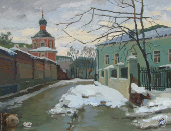 У стен Зачатьевского монастыря
