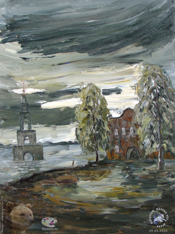 Петушков Анатолий Сергеевич. Сумерки над Россией. Холст, масло. 60х80. 2001. Частное собрание.
