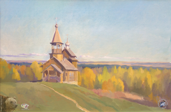 Клементьев Борис Дмитриевич. Русский Север. Ранняя осень. Холст на картоне, масло. 40х60. 2013. Частное собрание.