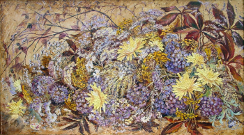 Полякова Елена Владимировна. Осеннее настроение. Холст, масло. 50х90. 2001. Частное собрание.
