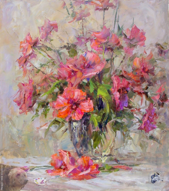 Игорь Смирнов. Анемоны. Холст, масло. 45х40. Частное собрание.