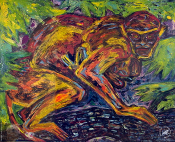 Тоидзе Нателла Георгиевна. Тревога. Смешанная техника. 100х85. 1999. Частное собрание.