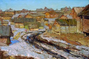 Пентюх Владимир Викторович. Весна в деревне. Холст, масло. 40х59. 2000. Частное собрание.
