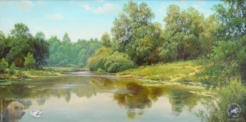 Игорь Прищепа. Вода зацвела. Холст, масло. 50х100. 2000. Частное собрание.