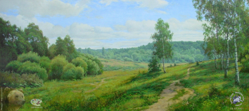 Игорь Прищепа. Дорожка на выпас. Холст, масло. 50х100. 2000. Частное собрание.