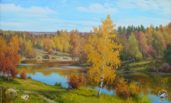 Игорь Прищепа. На высоком берегу. Холст, масло. 60х100. 2000. Частное собрание.