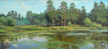 Игорь Прищепа. Поют лягушки. Холст, масло. 60х130. 2000. Частное собрание.