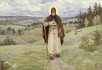 Ефошкин Сергей Николаевич. Преподобный Сергий. По Руси. Холст, масло. 55х80. 1998. Авторское собрание.