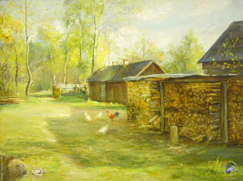 Егоркин Владимир Дмитриевич. Дворик. Холст, масло. 2000. Авторское собрание.