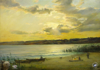 Егоркин Владимир Дмитриевич. Пейзаж с рыбаками. Холст, масло. 35х50. 2000. Авторское собрание.