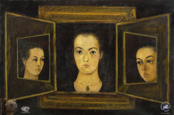 Ленникова Ирина Александровна. Автопортрет. Возраст Христа. Левкас, масло, лак. Авторское собрание.