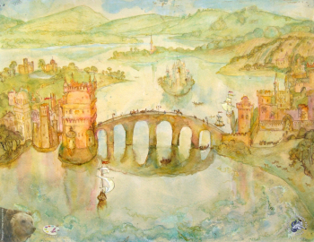 Ленникова Ирина Александровна. Город. Бумага, смешанная техника. 28х36. 1969. Авторское собрание.
