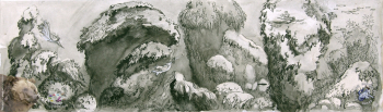 Ленникова Ирина Александровна. Морское дно. Бумага, смешанная техника. 15х52. 1971. Авторское собрание.