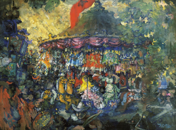 Сапунов Николай Николаевич. Карусель. Холст, темпера. 146х193. 1908. Государственный Русский музей.