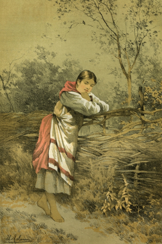 Левитан Исаак Ильич. Ожидание. Бумага, цветная литография. 31х21. 1882. Российская национальная библиотека (Санкт-Петербург).