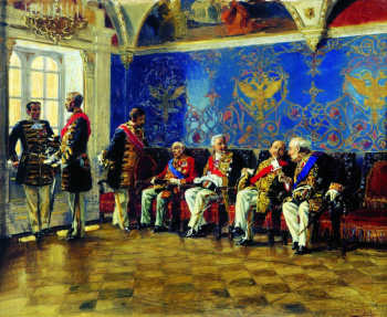 Маковский Владимир Егорович. В ожидании аудиенции. Доска, масло. 57х66. 1904. Саратовский государственный художественный музей имени А.Н.Радищева.