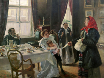 Маковский Владимир Егорович. Две матери. Мать приемная и родная. Холст, масло. 120х158. 1905-1906. Самарский областной художественный музей.