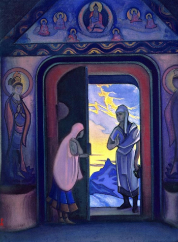 Рерих Николай Константинович. Вестник. Холст, темпера. 125х95. 1946. Государственный музей искусства народов Востока.