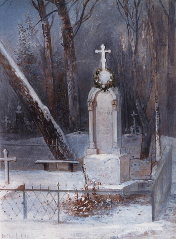 Саврасов Алексей Кондратьевич. Могила. Холст, масло. 45х30. 1884. Частное собрание.
