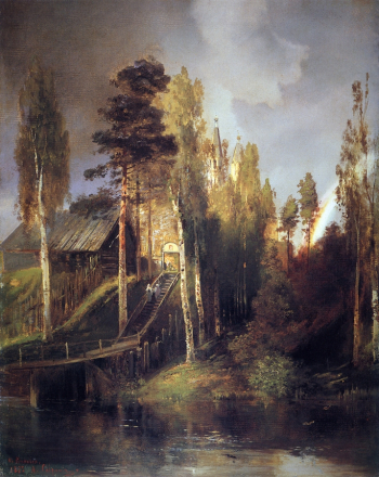 Саврасов Алексей Кондратьевич. У ворот монастыря. Холст, масло. 55,3x45,5. 1875. Государственный Русский музей.