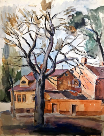 Перуцкий Михаил Семёнович. Московская осень. Бумага, акварель. 44х35. 1927. Частное собрание.