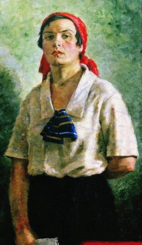Ряжский Георгий Георгиевич. Делегатка. Холст, масло. 99х61. 1927. Государственная Третьяковская галерея.