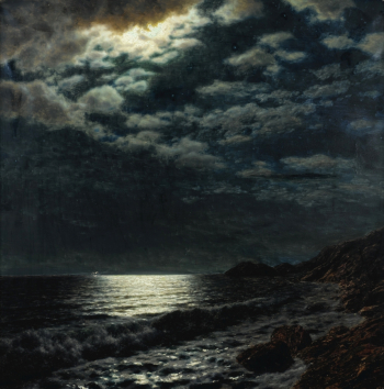 Шультце Иван Фёдорович. Море лунной ночью. Холст, масло. 78х78. 1923. Частное собрание.
