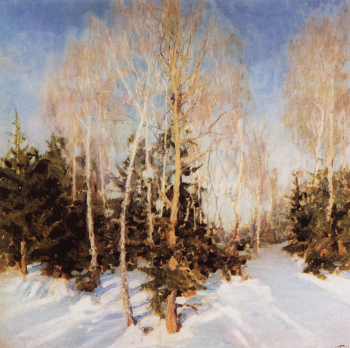 Грабарь Игорь Эммануилович. Зимний пейзаж. Холст, масло. 83х83. 1954. Государственная Третьяковская галерея.