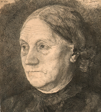 Вильгельм Лейбль. Мать художника. Бумага, офорт. 16,5х15. 1879. Частное собрание.