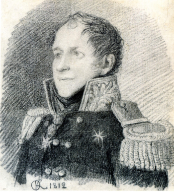 Кипренский Орест Адамович. Портрет Е.Ф.Арбузова. Бумага, карандаш. 20х19. 1812. Киевский музей русского искусства.