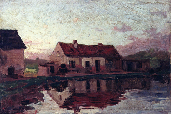 Боголюбов Алексей Петрович. Домик в Франценсбаде. Дерево, масло. 15х23. 1873. Саратовский государственный художественный музей имени А.Н.Радищева.