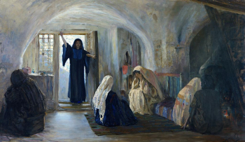 Поленов Василий Дмитриевич. Возвестила радость плачущим. Холст, масло. 80х141. 1899-1909. Самарский областной художественный музей.