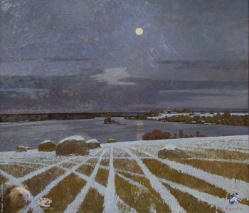 Авакимян Олег Арцвикович. Первый снег. Холст, масло. 130х150. 1994. Студия военных художников имени М.Б.Грекова.