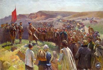 Греков Митрофан Борисович. На пути к Царицыну. Холст, масло. 120х167. 1934. Центральный музей Вооруженных Сил Российской Федерации.