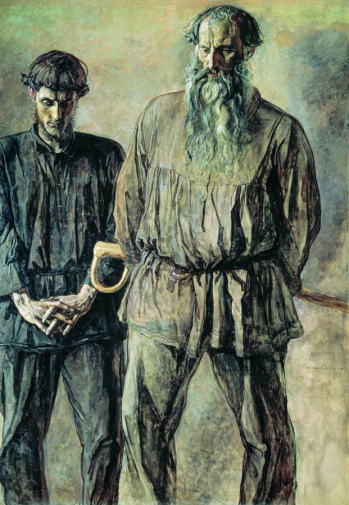 Корин Павел Дмитриевич. Отец и сын. Холст, масло. 204х142. 1931. Государственная Третьяковская галерея.