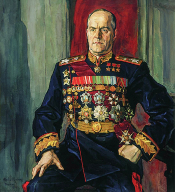 Корин Павел Дмитриевич. Портрет маршала Георгия Константиновича Жукова. Холст, масло. 107х97. 1945. Государственная Третьяковская галерея.