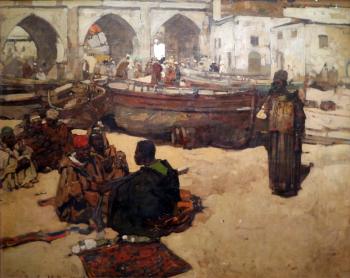 Фрэнк Брэнгвин. Восточный город. Холст, масло. 102х126,7. 1892. Музей Орсе.