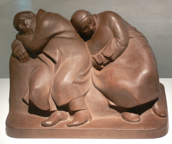 Эрнст Барлах. Спящая пара фермеров. Дерево. 42х29,5х28,5. 1912. Берлинская галерея.