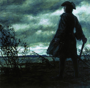 Бенуа Александр Николаевич. Медный всадник. Бумага, гуашь. 34х32. 1916. Всероссийский музей А.С.Пушкина.