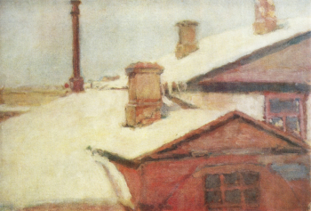 Крымов Николай Петрович. Зимний день. Картон, масло. 40х59. 1947. Саратовский государственный художественный музей имени А.Н.Радищева.