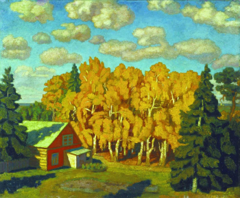 Крымов Николай Петрович. Осень. Холст, масло. 62х76. 1918. Псковский государственный объединенный историко-архитектурный и художественный музей-заповедник.