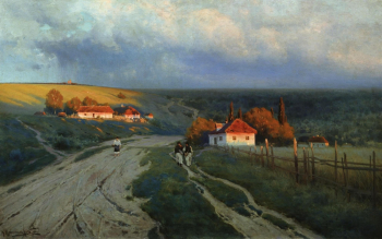 Крыжицкий Константин Яковлевич. Вечер на Украине. Холст, масло. 90х142. 1901. Донецкий областной художественный музей.