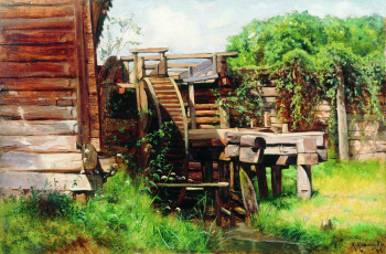 Крыжицкий Константин Яковлевич. Водяная мельница. Холст, масло. 32х50. 1883. Вологодская областная картинная галерея.